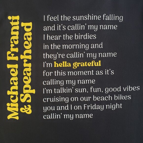 Hella Grateful Michael Franti + Spearhead Black Yellow Band Tshirt - Picture 6 of 11